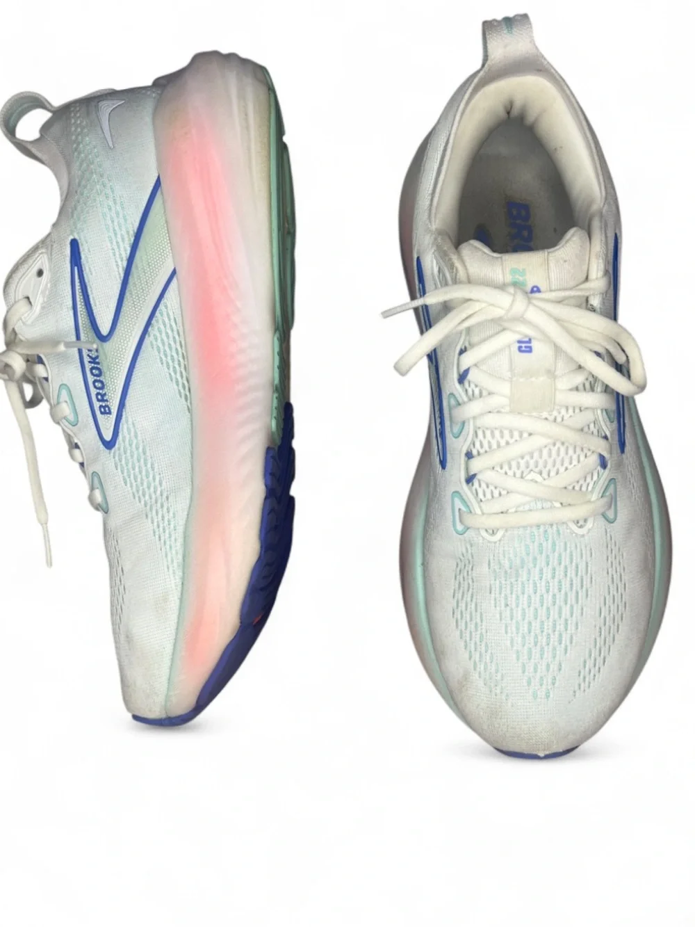 Brooks Glycerin 22 Womens Size 10 Blue Pink Athletic Running Shoes Sneakers
